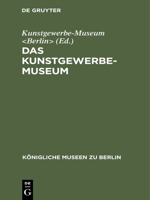 cover image of Das Kunstgewerbe-Museum